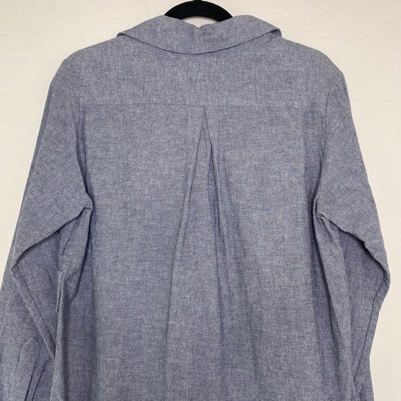 Maje Blue Degriffe Cotton Linen Blend Shirt Dress 1 Small - Picture 8 of 11